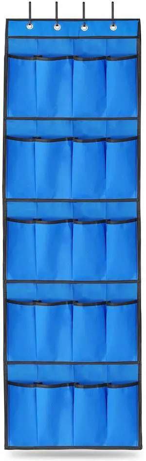 Fresh Fab Finds Over-the-Door 20-Pocket Shoe Rack Hanging Storage Shelf Organizer - Blue - One size