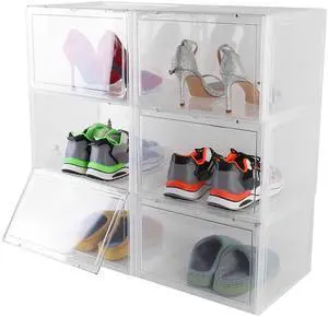 Fresh Fab Finds 6Pk Stackable Collapsible Shoe Boxes w/ Magnetic Door Transparent PP - Gray - One size Fresh Fab Finds 6Pk Stackable Collapsible Shoe Boxes w/ Magnetic Door Transparent PP - Gray - One size
