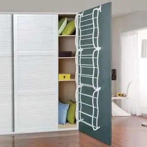Fresh Fab Finds 36-Pair Over-the-Door Shoe Rack 12-Layer Closet Organizer Stand - White - One size