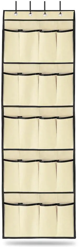 Fresh Fab Finds Over-the-Door 20-Pocket Shoe Rack Hanging Shelf Organizer - Beige - One size Fresh Fab Finds Over-the-Door 20-Pocket Shoe Rack Hanging Shelf Organizer - Beige - One size