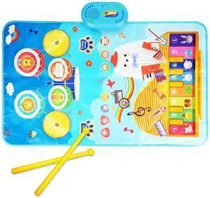 Fresh Fab Finds Baby Musical Mat with 55 Sounds, Piano & Drum Features, Ages 12 - Bear - One Size