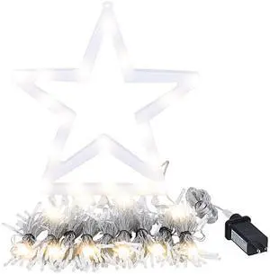 Fresh Fab Finds Christmas Hanging Waterfall String Light with Star Topper Timer IP65 Waterproof - Multi - One size Fresh Fab Finds Christmas Hanging Waterfall String Light with Star Topper Timer IP65 Waterproof - Multi - One size
