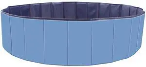 Fresh Fab Finds Foldable PVC Pet Swimming Pool Kiddie Dog Bath Tub Playmat - Blue - One size