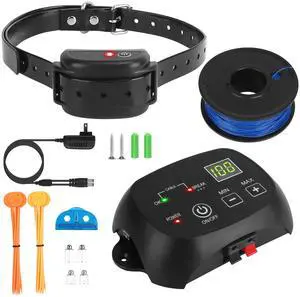 Fresh Fab Finds Dog Fence w/ 100 Levels, Rechargeable Receiver - Black - 1 pack