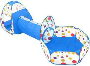 Fresh Fab Finds 3-in-1 Kids Crawl Tunnel Tent Ball Pit Playhouse w/ Bag - Blue - One size