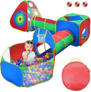 Fresh Fab Finds 5Pcs Pop-Up Ball Pit Tent Set w/ 2 Tunnels & 2 Tents - Multi - One size