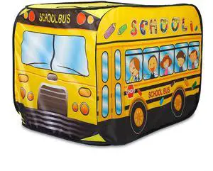 Fresh Fab Finds Foldable Pop-Up School Bus Tent w/ Carry Bag - Yellow - One size Fresh Fab Finds Foldable Pop-Up School Bus Tent w/ Carry Bag - Yellow - One size