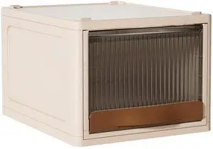 Fresh Fab Finds Stackable 16.5L Storage Bin w/ Lid & Dual Opening Organizer - White - White