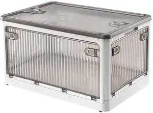 Fresh Fab Finds 70QT Foldable 4-Door Storage Bin w/ Lid Wheels & Lock - White - Large