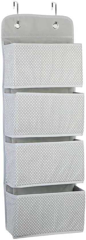 Fresh Fab Finds Over Door Hanging 4-Pocket Wall Organizer Shelf for Closet - Gray - One size Fresh Fab Finds Over Door Hanging 4-Pocket Wall Organizer Shelf for Closet - Gray - One size