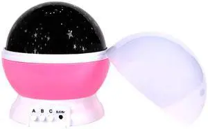 Fresh Fab Finds Rotating Starry Night Lamp USB LED Sleep Light Xmas Gift - Pink - One size