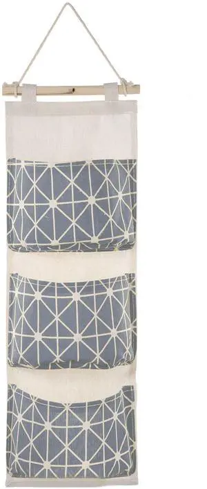 Fresh Fab Finds Wall Mounted Storage Bag 3 Pockets Hanging Organizer - Gray - One size