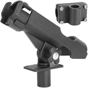 Fresh Fab Finds Boat Fishing Rod Holder 360° Rotatable w/ Clamp Mount - Black - One size