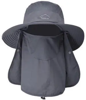 Fresh Fab Finds Fishing Bucket Hat w/ Removable Neck & Face Cover - Gray - One size Fresh Fab Finds Fishing Bucket Hat w/ Removable Neck & Face Cover - Gray - One size