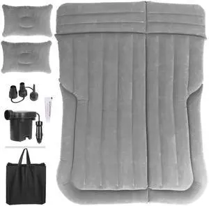Fresh Fab Finds Inflatable SUV Air Mattress w/ Pillow, Pump, Bag for Travel & Camping - Grey - One size