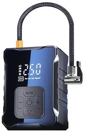 Fresh Fab Finds 150PSI Cordless Tire Inflator w/ Car Charger, LED Light & Power Bank - Black - One size