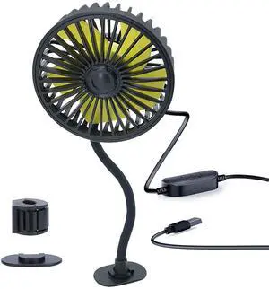 Fresh Fab Finds 360° Rotatable USB Car Cooling Fan w/ 3 Speeds for Dashboard or Backseat - Black - One size Fresh Fab Finds 360° Rotatable USB Car Cooling Fan w/ 3 Speeds for Dashboard or Backseat - Black - One size