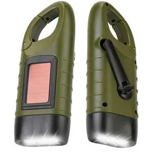 Fresh Fab Finds 2Packs Solar Hand Crank Flashlight 3 LED Emergency Torch for Camping - Green - One size Fresh Fab Finds 2Packs Solar Hand Crank Flashlight 3 LED Emergency Torch for Camping - Green - One size