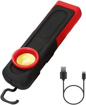 Fresh Fab Finds LED Work Light Pocket Magnetic EDC Flashlight 4 Modes IP44 Waterproof - Black - One size