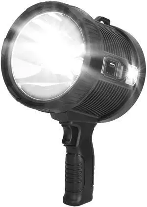 Fresh Fab Finds 30000LM Rechargeable LED Searchlight w/ 3 Filters, 6 Modes, IPX6 Waterproof - Black - One size