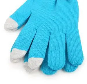 Fresh Fab Finds Unisex Winter Knit Gloves Touchscreen Windproof Warm for Cycling & Skiing - Blue - One size