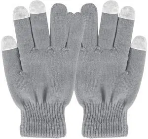 Fresh Fab Finds Unisex Winter Knit Gloves Touchscreen Windproof Warm for Cycling & Skiing - Gray - One size