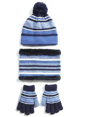 Fresh Fab Finds Kids Winter Hat, Scarf & Gloves Set 3Pcs Beanie Neck Warmer Mittens (47 Yrs) - Blue - One size Fresh Fab Finds Kids Winter Hat, Scarf & Gloves Set 3Pcs Beanie Neck Warmer Mittens (47 Yrs) - Blue - One size
