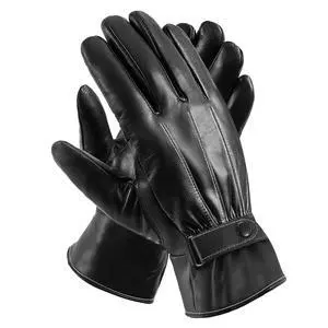 Fresh Fab Finds Mens Leather Winter Gloves Touchscreen Windproof Warm Outdoor Use - Black - One size Fresh Fab Finds Mens Leather Winter Gloves Touchscreen Windproof Warm Outdoor Use - Black - One size
