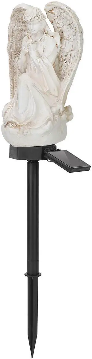 Fresh Fab Finds Solar Praying Angel Garden Light LED Statue IP65 Waterproof for Yard or Walkway - Black - One size