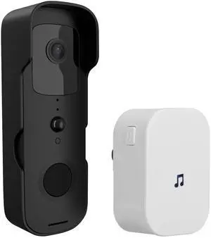 Fresh Fab Finds Wi-Fi Video Doorbell 2-Way Audio Cam Compatible with Alexa Google Assistant - Black - One size
