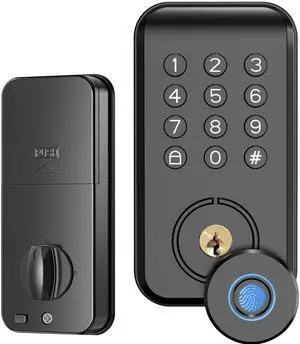 Fresh Fab Finds Smart Keyless Door Lock IP67 Waterproof Fingerprint App Controlled Entry Lock - Black - One size Fresh Fab Finds Smart Keyless Door Lock IP67 Waterproof Fingerprint App Controlled Entry Lock - Black - One size