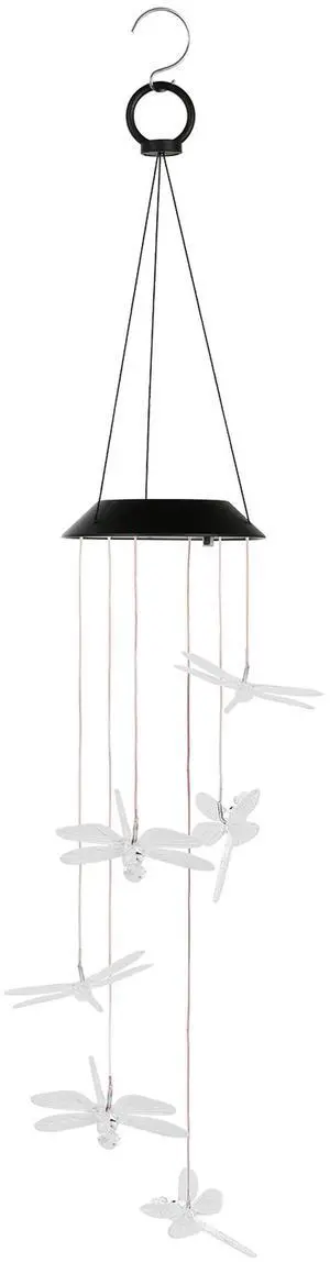 Fresh Fab Finds Solar Dragonfly Wind Chime LED Color Changing Night Lamp Waterproof - Black - One size Fresh Fab Finds Solar Dragonfly Wind Chime LED Color Changing Night Lamp Waterproof - Black - One size