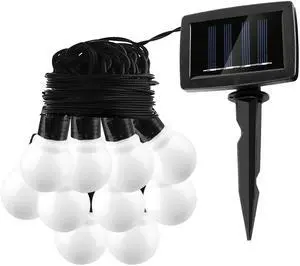 Fresh Fab Finds 10LED Solar String Bulb Lights Outdoor Garden Xmas Decor Lamps - White - One size Fresh Fab Finds 10LED Solar String Bulb Lights Outdoor Garden Xmas Decor Lamps - White - One size