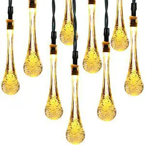 Fresh Fab Finds 21FT Solar Water Drop String Lights 30 LEDs Waterproof Fairy Lights - Warm - One size Fresh Fab Finds 21FT Solar Water Drop String Lights 30 LEDs Waterproof Fairy Lights - Warm - One size