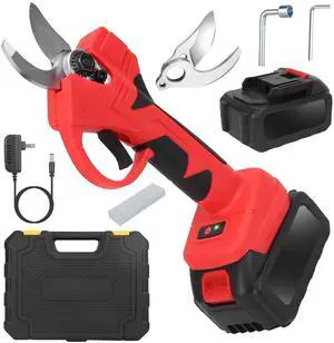 Fresh Fab Finds 21V Cordless Electric Pruning Shears Tree Cutter w/ 2 Batteries Blade Sharpening Kit - Red - One size Fresh Fab Finds 21V Cordless Electric Pruning Shears Tree Cutter w/ 2 Batteries Blade Sharpening Kit - Red - One size