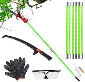 Fresh Fab Finds 2-in-1 Manual Pole Saw Extendable 8.2328.25FT Tree Pruner with Saw Blade - Green - 8M