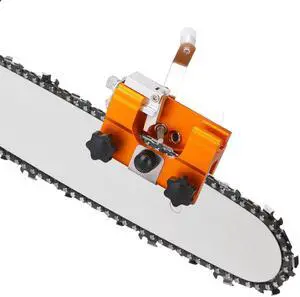 Fresh Fab Finds Chainsaw Chain Sharpening Jig Hand Crank Sharpener Kit for Electric Saws - Orange - One size
