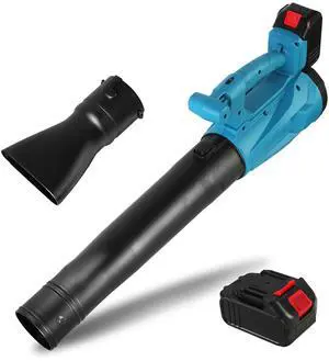 Fresh Fab Finds Cordless Leaf Blower 93MPH 431CFM w/ 6 Speeds & 2 Rechargeable Batteries - Blue