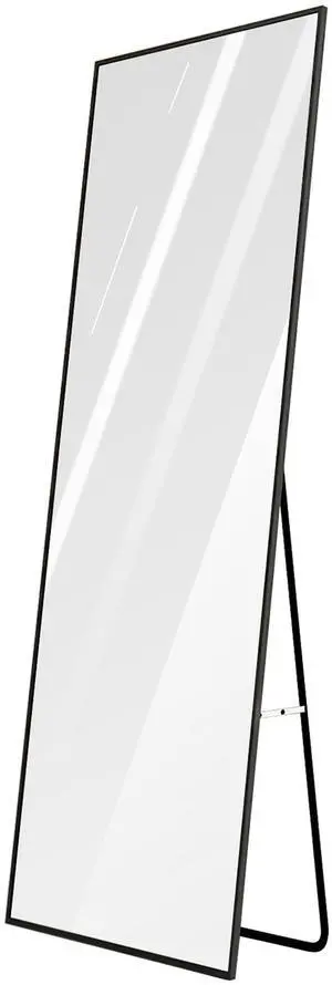 Fresh Fab Finds Full Length Mirror 63x18.9in Aluminum Frame Wall/Floor Mirror for Bedroom, Dressing Room - Black - 50 x 160 cm Fresh Fab Finds Full Length Mirror 63x18.9in Aluminum Frame Wall/Floor Mirror for Bedroom, Dressing Room - Black - 50 x 160 cm