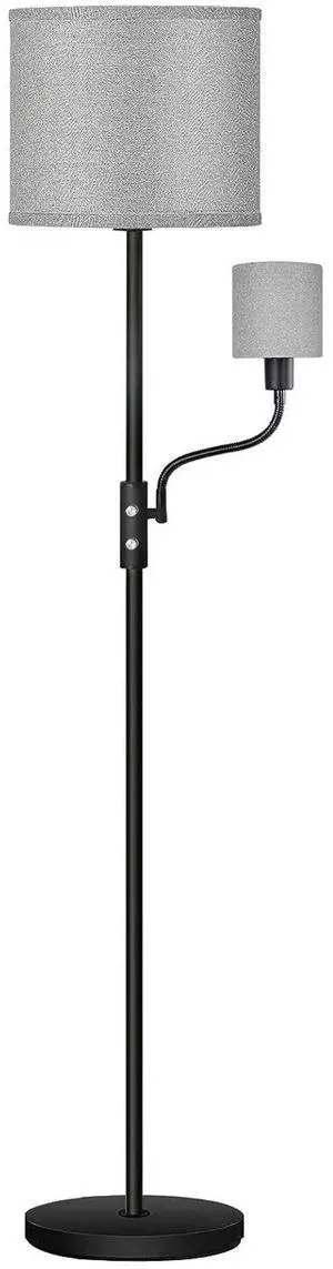 Fresh Fab Finds 67.32in Mother Daughter Floor Lamp w/ Linen Shade, 360° Reading Light, 3200K Brightness - Gray - One size