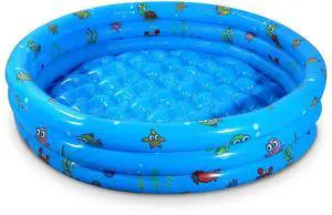 Fresh Fab Finds 51x13in Inflatable Pool for 3 Kids w/ 4 Valves & Drain Plug for Indoor/Outdoor Use - Multi - One size
