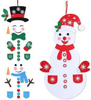 Fresh Fab Finds DIY Felt Christmas Snowman Kit w/ 54 Detachable Ornaments, Hanging Decor for Toddlers - Multi - One size Fresh Fab Finds DIY Felt Christmas Snowman Kit w/ 54 Detachable Ornaments, Hanging Decor for Toddlers - Multi - One size