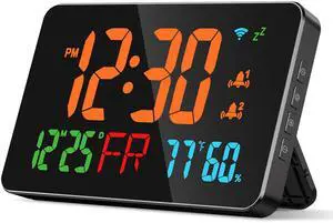 Fresh Fab Finds WiFi LED Alarm Clock w/ 2 Alarms, Snooze, Auto Light, Temp & Humidity Monitor, App Control - Black - One size Fresh Fab Finds WiFi LED Alarm Clock w/ 2 Alarms, Snooze, Auto Light, Temp & Humidity Monitor, App Control - Black - One size