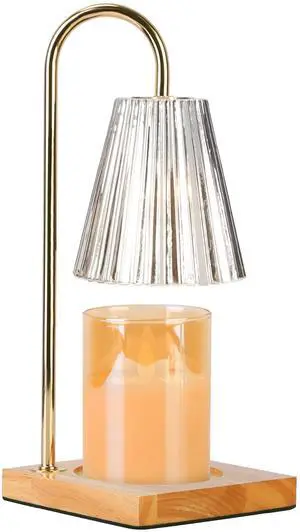 Fresh Fab Finds Electric Wax Melt Warmer Lamp w/ 2 Bulbs & Height Adjust - Champagne - One size Fresh Fab Finds Electric Wax Melt Warmer Lamp w/ 2 Bulbs & Height Adjust - Champagne - One size