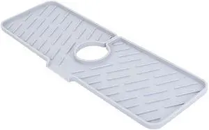Fresh Fab Finds Silicone Faucet Mat Splash Guard & Drying Pad - Gray - One size