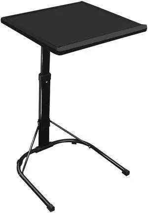 Fresh Fab Finds Folding TV Tray Table w/ 3 Heights & Angles 55LBS - Black - One size