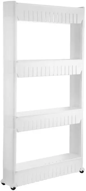Fresh Fab Finds iMounTEK 4-Tier Slim Rolling Storage Cart for Tight Spaces - White - 4-Tier Fresh Fab Finds iMounTEK 4-Tier Slim Rolling Storage Cart for Tight Spaces - White - 4-Tier