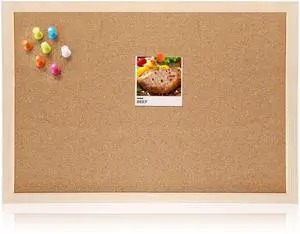 Fresh Fab Finds Double-Sided Cork Bulletin Board w/ Wood Frame, Pushpins & Hangers for Office, Home, School - Brown - 60 x 45 in Fresh Fab Finds Double-Sided Cork Bulletin Board w/ Wood Frame, Pushpins & Hangers for Office, Home, School - Brown - 60 x 45 in