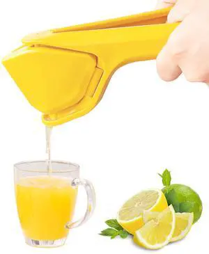 Fresh Fab Finds Manual Lemon Squeezer w/ Fold-Flat Design, Side Pivot for Easy Citrus Juicing - Yellow - One size