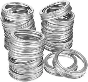 Fresh Fab Finds 24Pcs Regular Mouth Canning Jar Metal Rings, Split-Type Bands for Mason Jars - Gray - One size Fresh Fab Finds 24Pcs Regular Mouth Canning Jar Metal Rings, Split-Type Bands for Mason Jars - Gray - One size